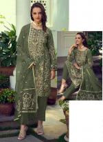 Organza Green Eid Wear Embroidery Work Readymade Pakistani Suit